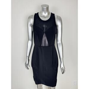 Yigal Azrouel Cut Out Mesh Dress Women’s 8 Jet Black Stretch